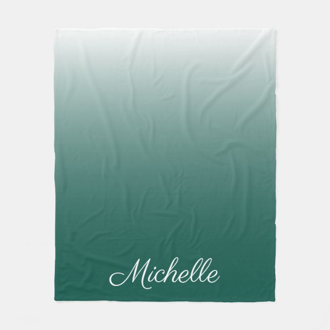 Cobertor De Velo Verde-gradiente ombre personalizado (Frente)