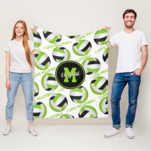 Cobertor De Velo verde limão brilhante Eu adoro o padrão de texto d