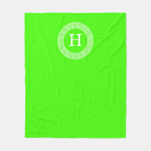 Cobertor De Velo Verde limão Wt - Quadro de Linha Chave Grega Monog