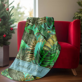 Cobertor De Velo Verde tropical elegante deixa azul-amarelo