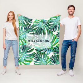 Cobertor De Velo Verde Tropical Elegante no Havaí Folha