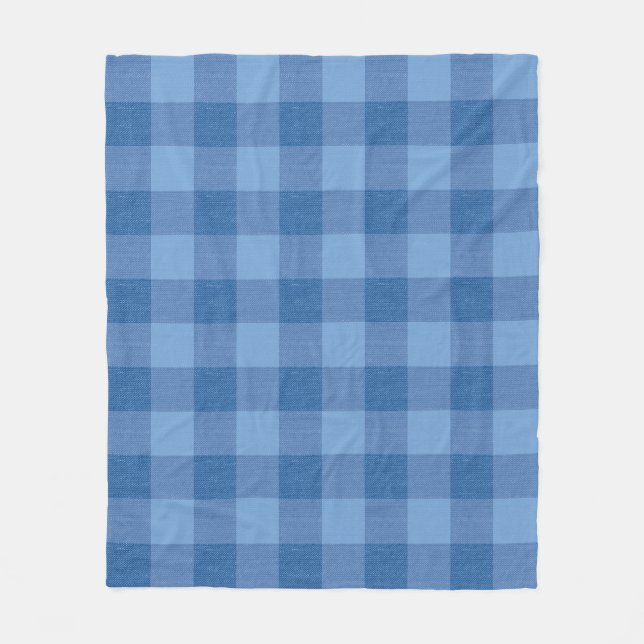 Cobertor De Velo Verificação de Gingham Azul (Frente)