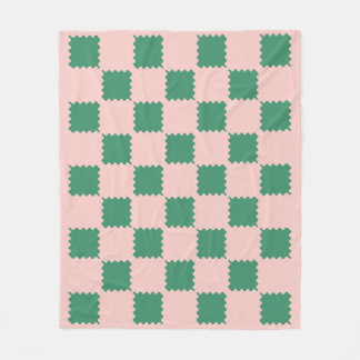 Cobertor De Velo Verificação de Groovy Verde e Rosa