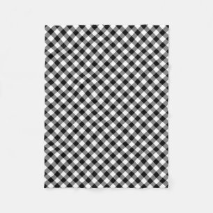 Cobertor De Velo Verificações de Gingham Diagonal Médio Preto e Bra