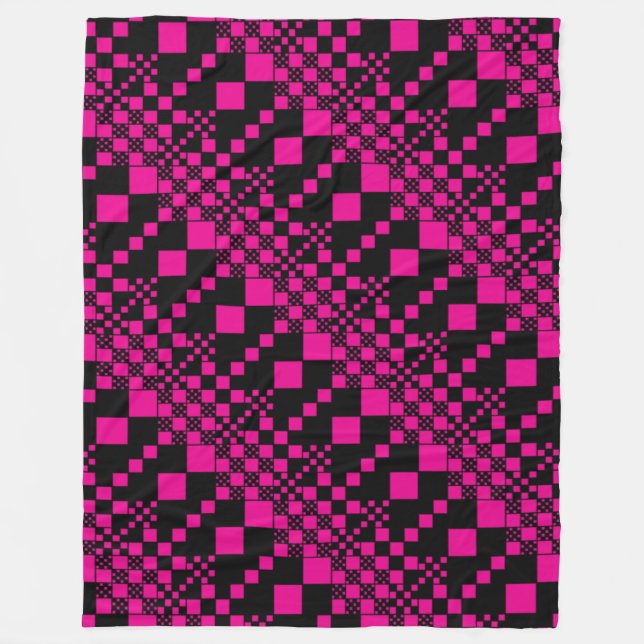 Cobertor De Velo Verificado, Verificações - Magenta e Preto (Frente)