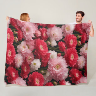 Cobertor De Velo Vermelho Armeria Floral Fleece Blanket - Luxurioso