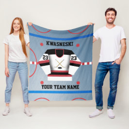 Cobertor De Velo Vermelho| Black Wh. Rosa De Hóquei No Gelo| Player