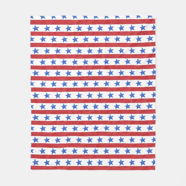 Cobertor De Velo Vermelho branco e azul patriótico (Frente)