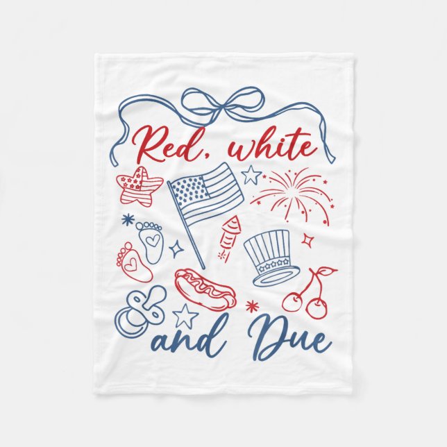 Cobertor De Velo Vermelho Branco E Devido 4 De Julho Gravidez Verão (Frente)