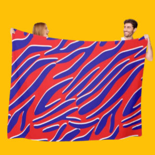 Cobertor De Velo Vermelho, Branco e Negrito   Tigre-Stripe Fleece B