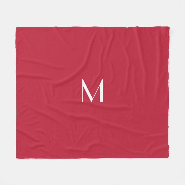 Cobertor De Velo Vermelho cardeal monogramado    (Frente (Horizontal))