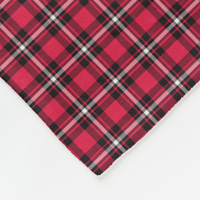 Cobertor De Velo Vermelho de cereja e xadrez desportiva preta (Quina)