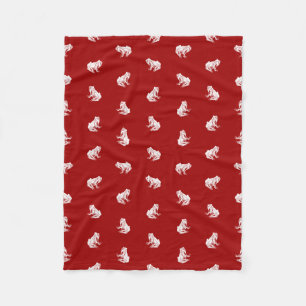 Cobertor De Velo Vermelho do design da arte dos sapos do teste