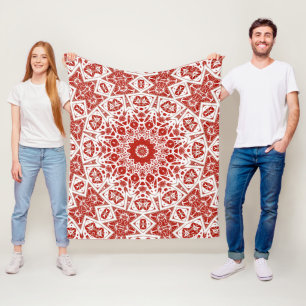 Cobertor De Velo vermelho e branco, etnia bandana
