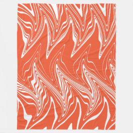 Cobertor De Velo Vermelhos - Laranja e Branco