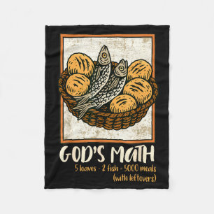 Cobertor De Velo Versículo Bíblico Cristão Jesus Peixes & Pães Vá