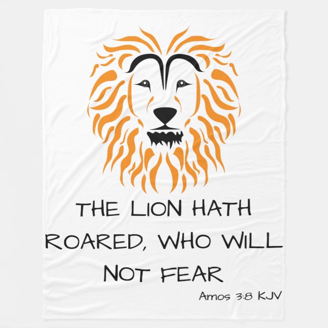Cobertor De Velo Verso da Escritura de Bíblia do Amos 3:8 KJV (Frente)