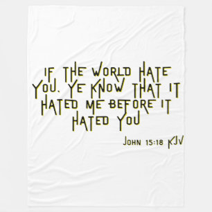 Cobertor De Velo Verso da Escritura de Bíblia do John 15:18 KJV