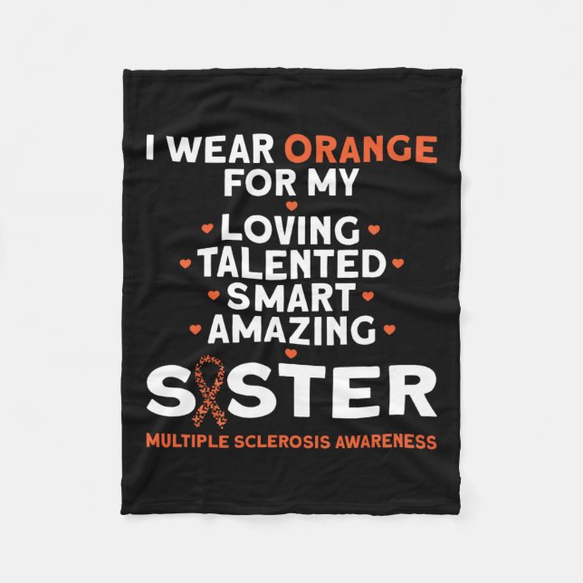 Cobertor De Velo Vestir Laranja Para Minha Irmã Com Sclerose Múltip (Frente)