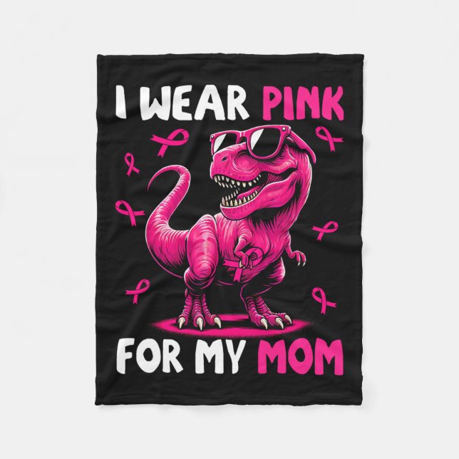 Cobertor De Velo Vestir Rosa Para O Cancer De Mama De Dinossauro T- (Frente)