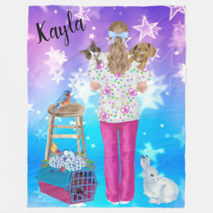 Cobertor De Velo Vet Tech Personalizado Cat, Cão, Pássaro, Coelho