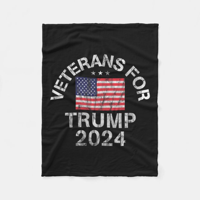 Cobertor De Velo Veteranos Militar Para Trump 2024 (Frente)
