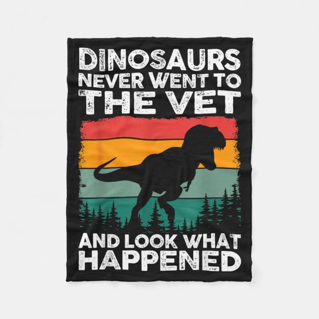 Cobertor De Velo Veterinarian Dinosaur Funny Vet Life Animal Rescue (Frente)