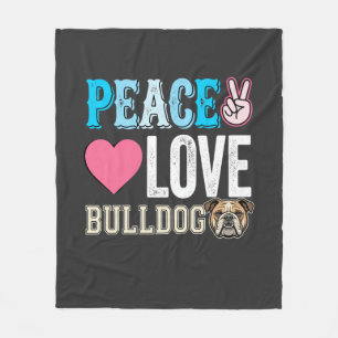 Cobertor De Velo Vetor Bulldog Paz Amor