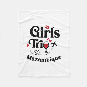 Cobertor De Velo Viagem de meninas de vinho fofo Moçambique Viagem