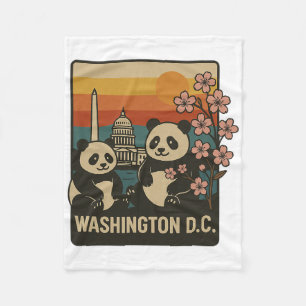 Cobertor De Velo Viagem em família a Washington Dc Panda engraçado 