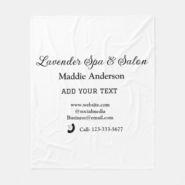 Cobertor De Velo viagem spa salon hóspede informação férias praia (Frente)