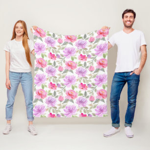 Cobertor De Velo Vibração Fresca de Primavera: Design Floral Rosa e
