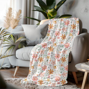 Cobertor De Velo Vibração Jardim de Flores Selvagens Aestética