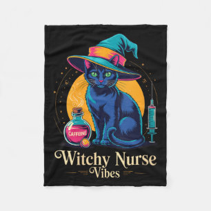 Cobertor De Velo Vibrações de Enfermeira Bruxa Feminina Gato Preto 