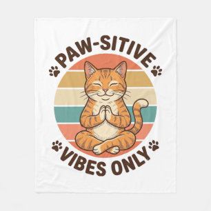 Cobertor De Velo Vibrações Positivas Apenas Gato Meditando Design R