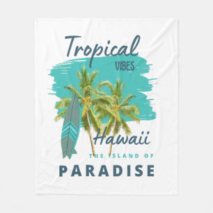 Cobertor De Velo Vibrações Tropicais Havaí Ilha do Paraíso