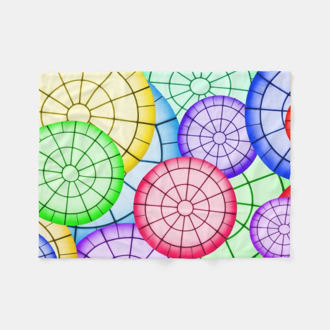 Cobertor De Velo Vibrant Rainbow Concentric Circles  (Frente (Horizontal))