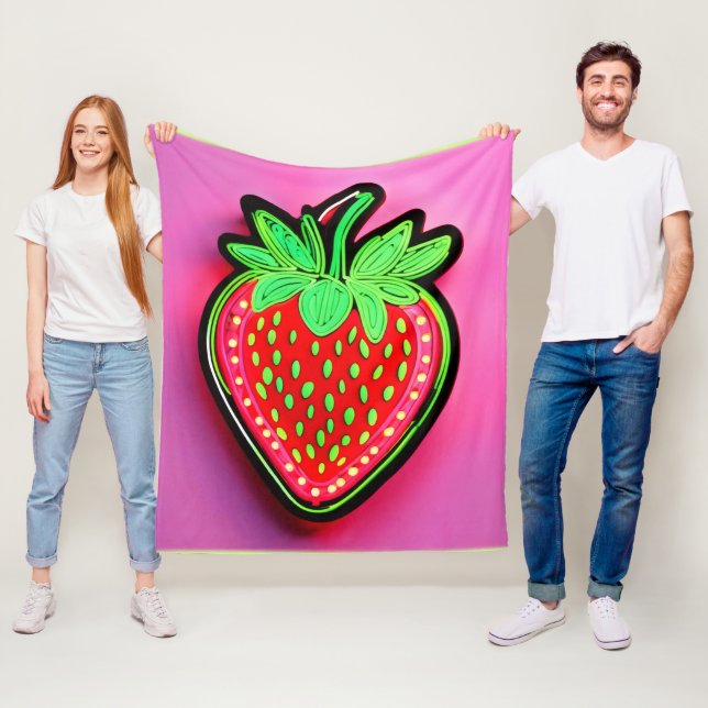 Cobertor De Velo Vibrant Strawberry Neon Sinal (In Situ)