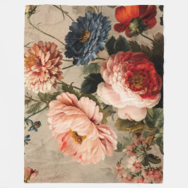 Cobertor De Velo Vibrant Vintage Floral Arrangement
