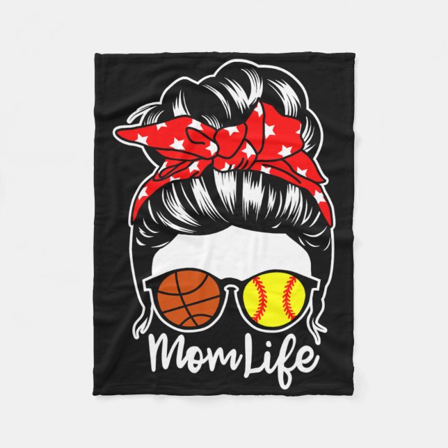Cobertor De Velo Vida de Mãe Cabelo Coque Desarrumado Jogadora de S (Frente)