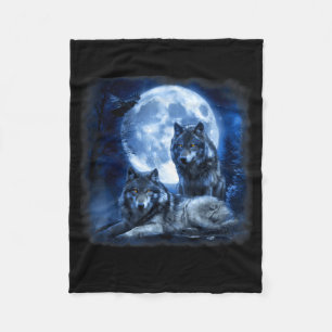 Cobertor De Velo Vida selvagem lobo uivando lua floresta natureza s
