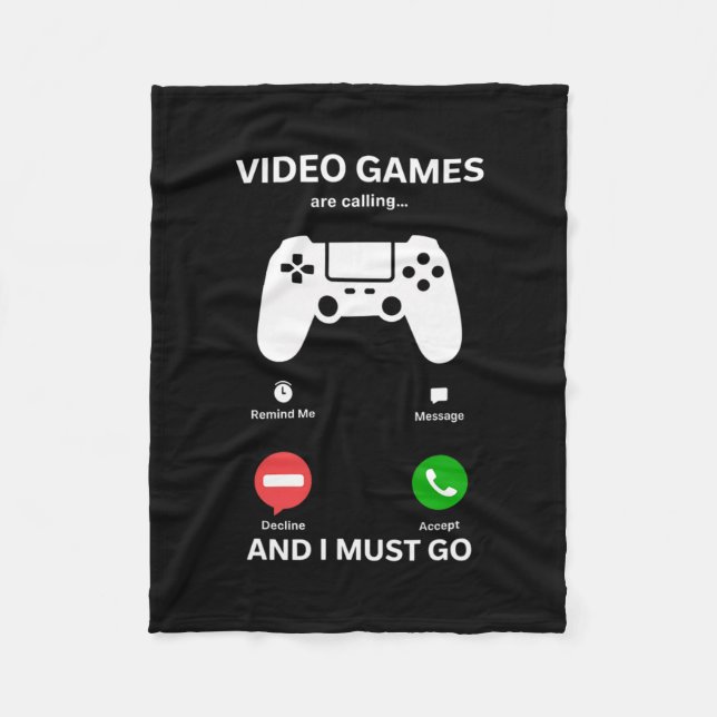 Cobertor De Velo Video Games Estão Chamando E Eu Devo Ir Funny Game (Frente)