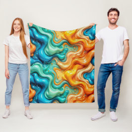 Cobertor De Velo Vidro Abstrato de Líquido em Redemoinho 3D - Psiqu