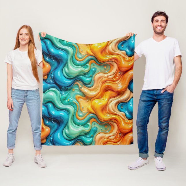 Cobertor De Velo Vidro Abstrato de Líquido em Redemoinho 3D - Psiqu (In Situ)