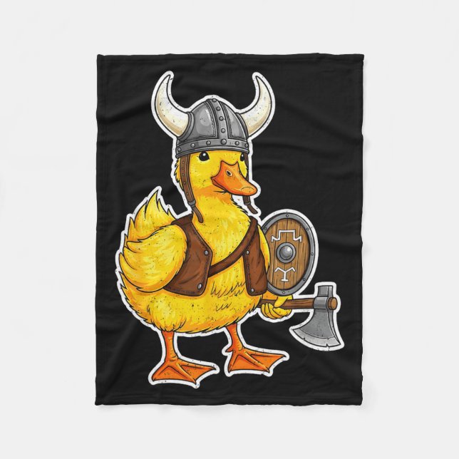 Cobertor De Velo Viking Duck Funny Warrior Design  (Frente)