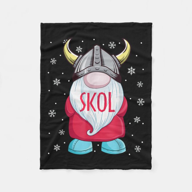Cobertor De Velo Viking Gnomo Skol Natal Norse Pajama Me Viking (Frente)