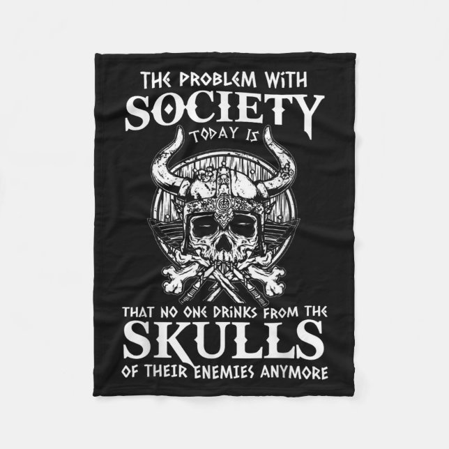 Cobertor De Velo Viking Nordic Valhalla Odin Funny Society Problema (Frente)