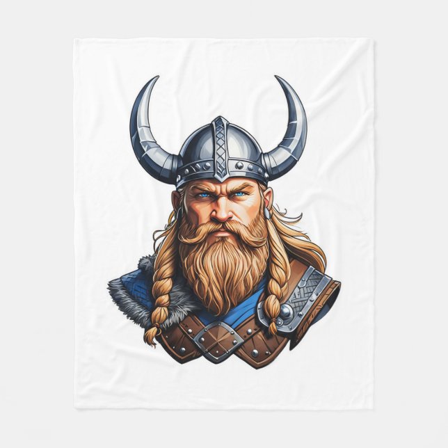 Cobertor De Velo Vikings Homem Nórdico (Frente)
