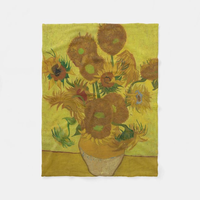 Cobertor De Velo Vincent Van Gogh 15 Sunflower Painting (Frente)