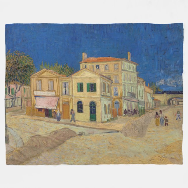 Cobertor De Velo Vincent van Gogh - A Casa Amarela / A Rua (Frente (Horizontal))